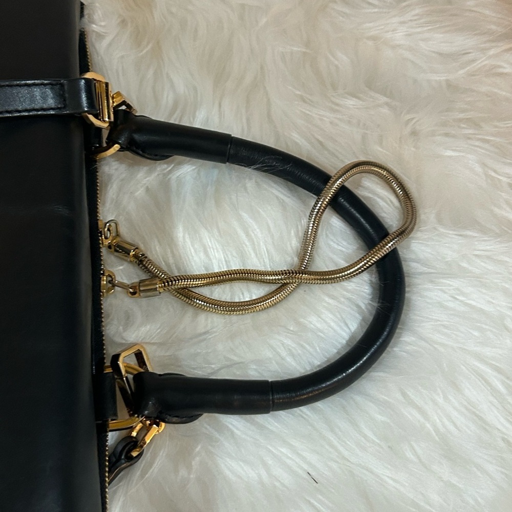Alexander Wang Black Leather Structured Satchel Top Handle Crossbody Work Bag - Picture 5 of 12